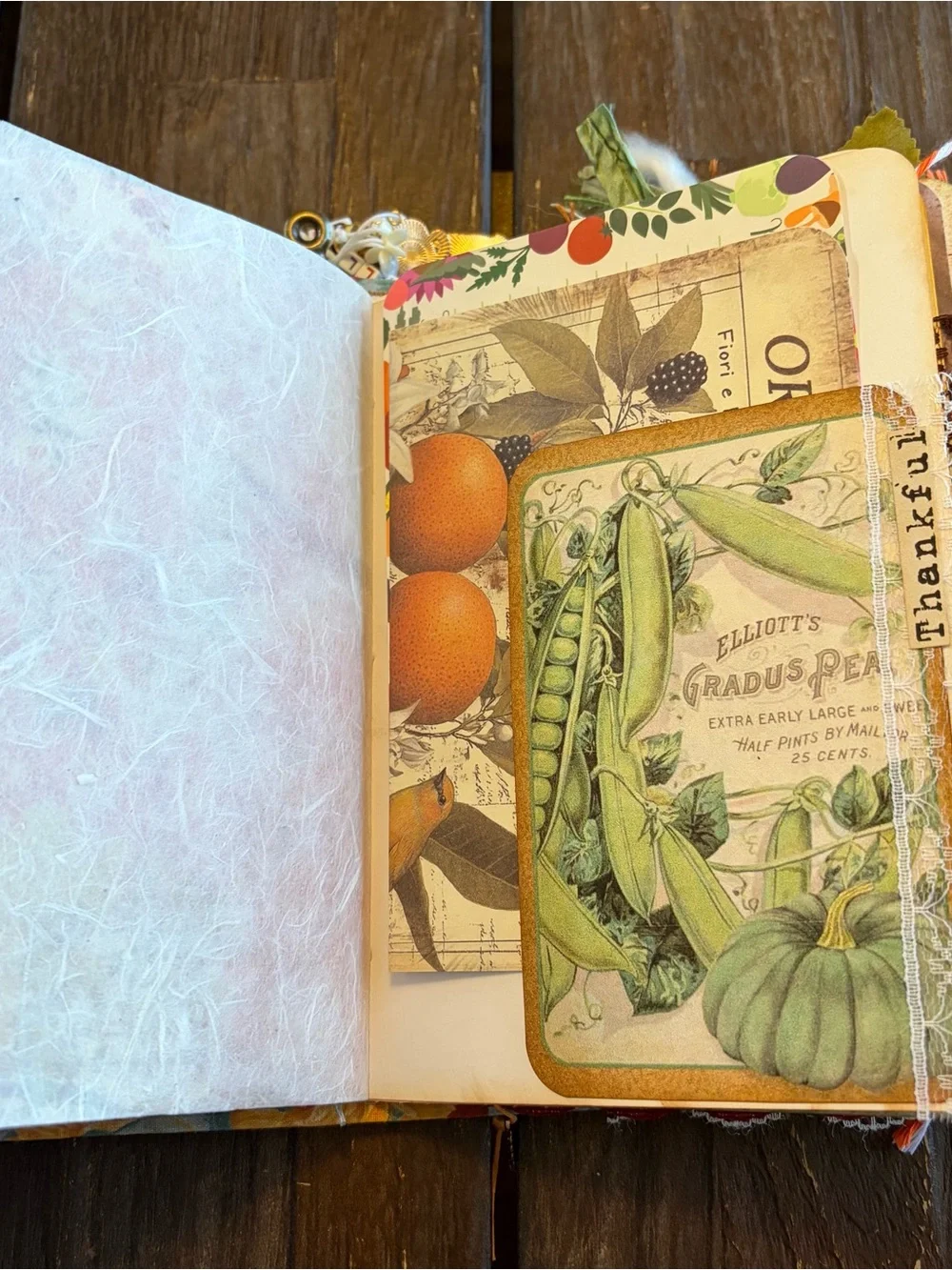 Fall Autumn Junk Journal Sunflower Thanksgiving Leaves Softcover Decorated 3 Sig